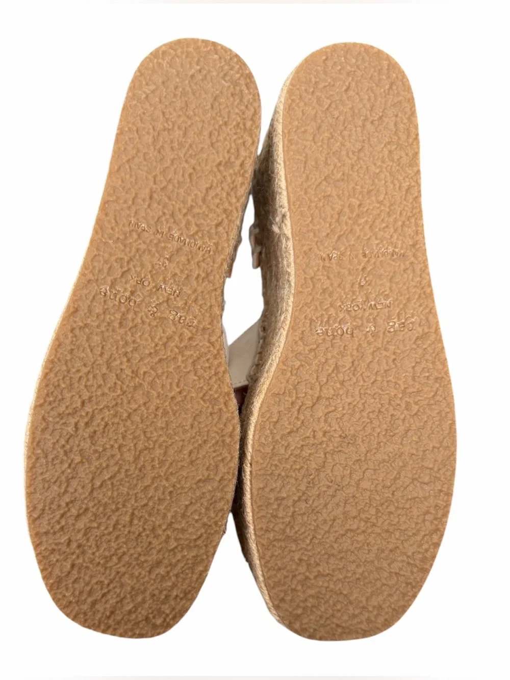 rag & bone Cream Leather Espadrille Wedge Sandals